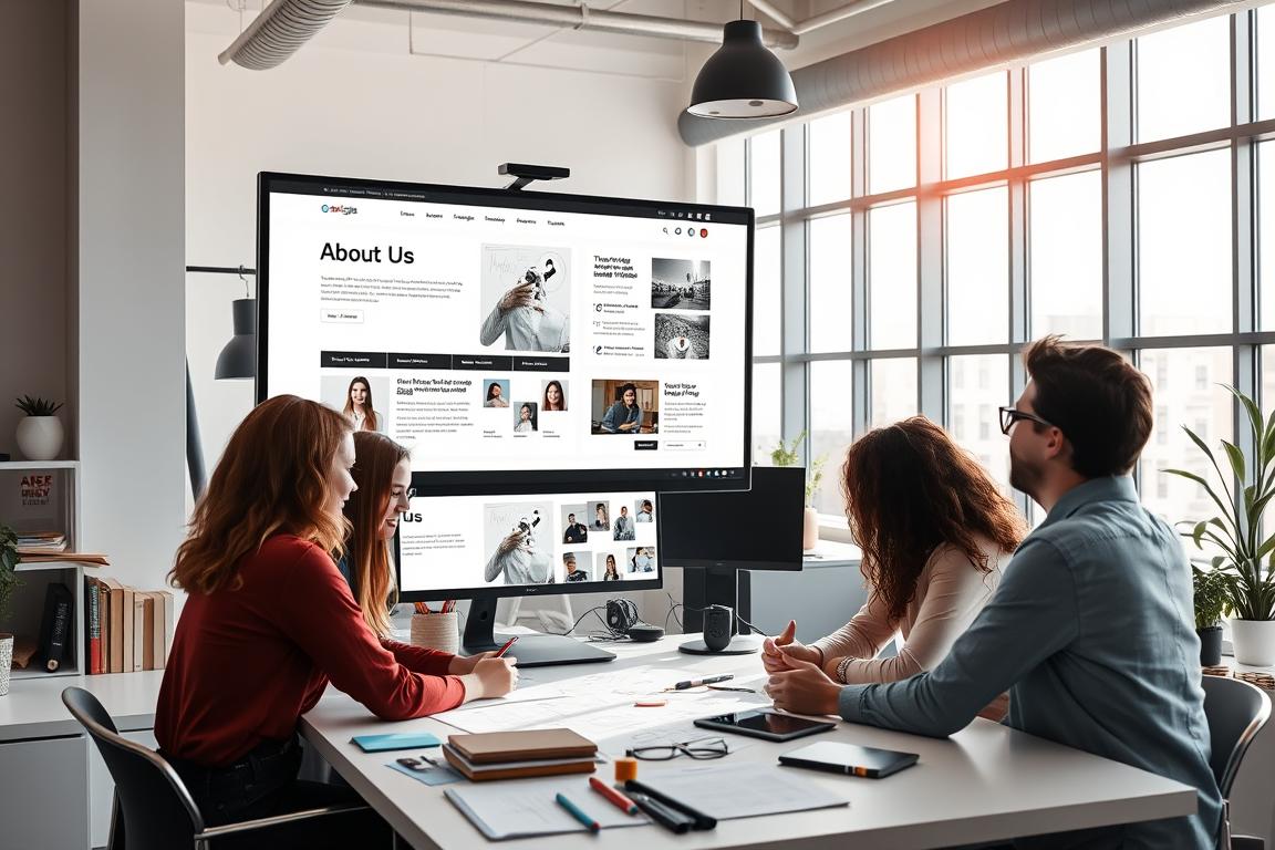 Desenvolvimento de site institucional em andamento